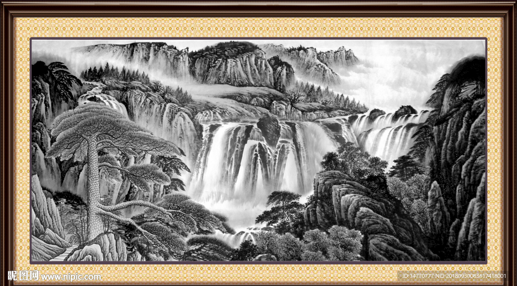 写意山水 泼墨山水画 山水国画