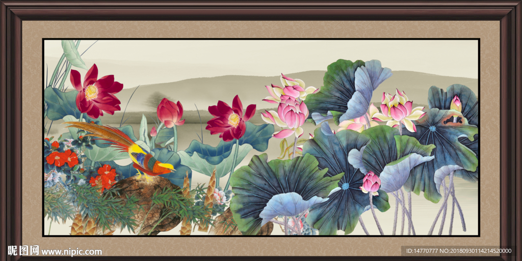 国画荷花
