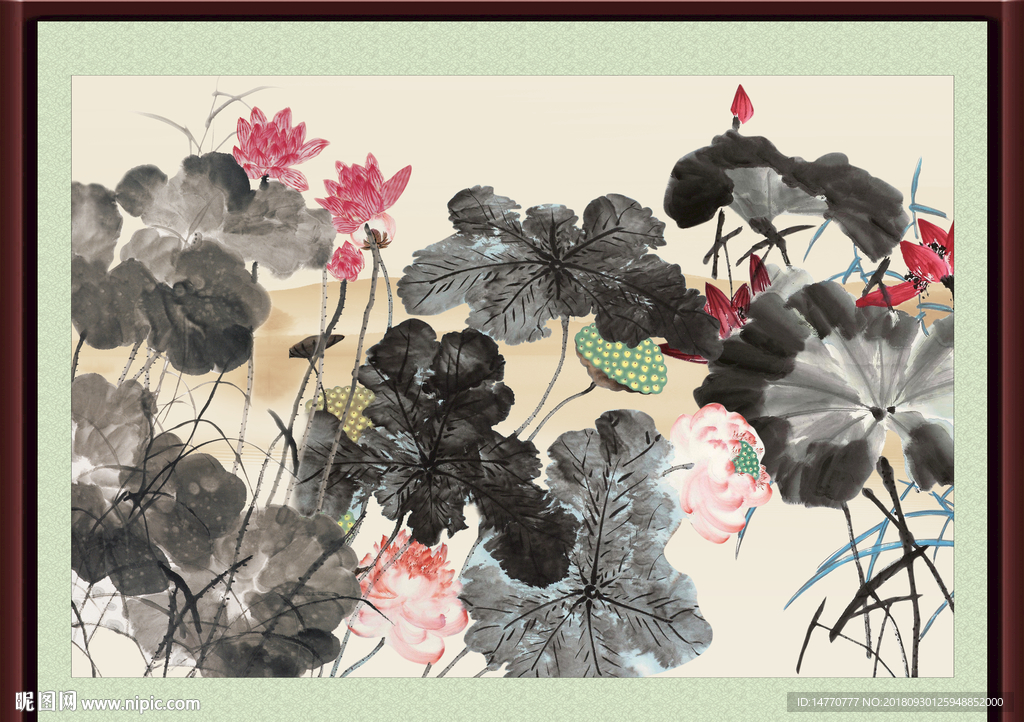 国画荷花