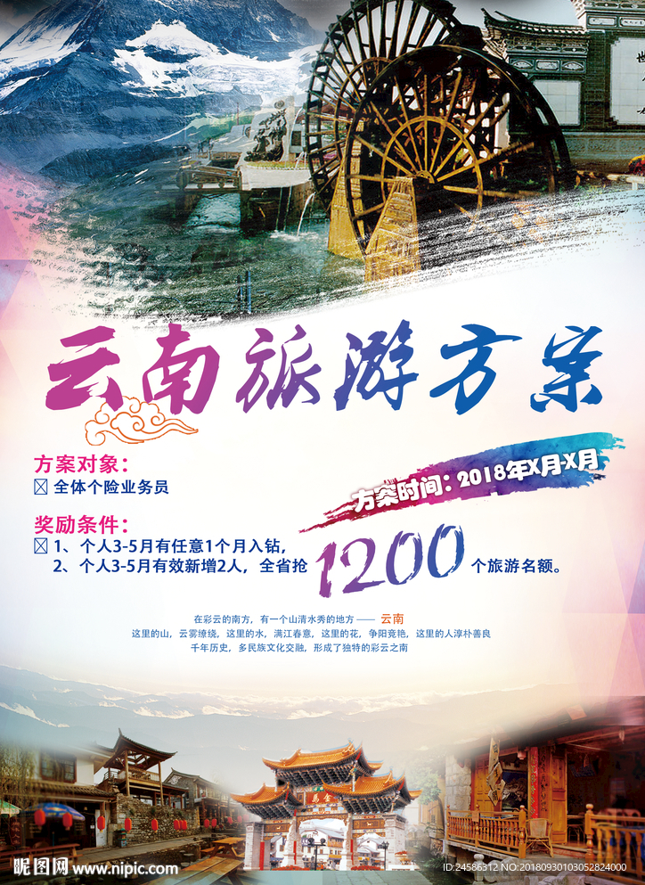 彩云之南旅游海报设计