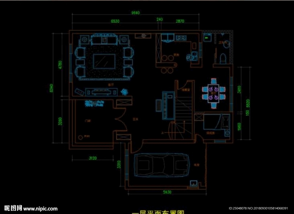 别墅平面布置CAD图