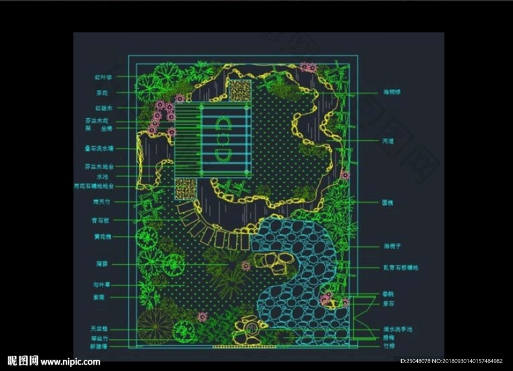 花园庭院CAD景观绿化施工图