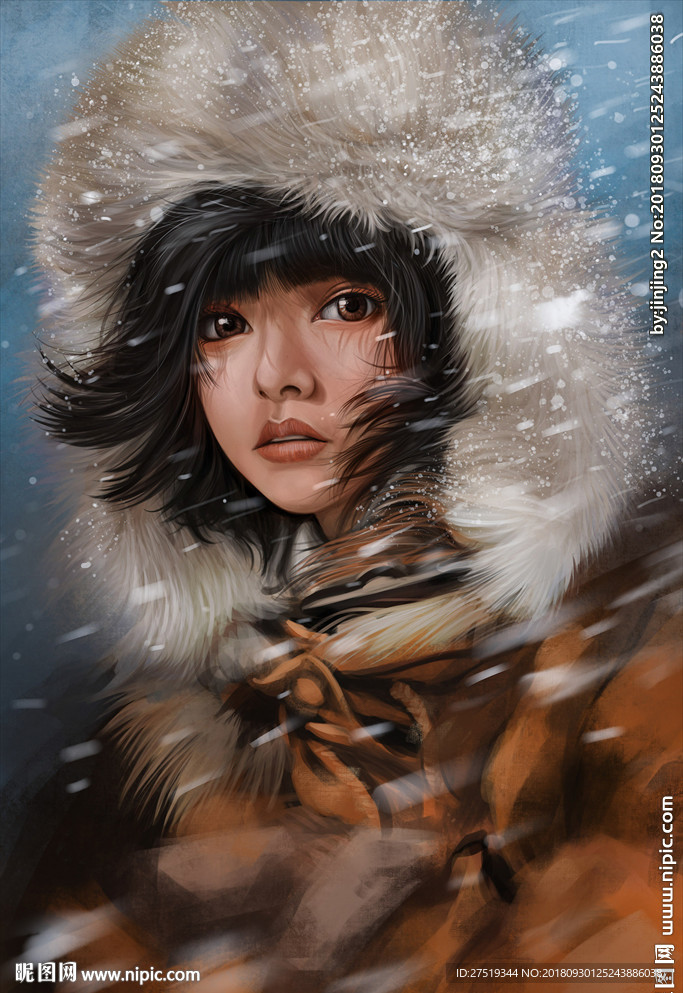 美女油画