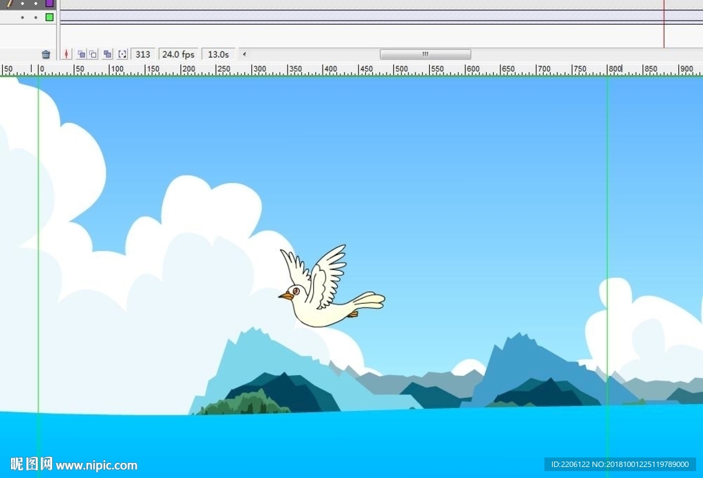 鸽子飞过海洋动画14秒