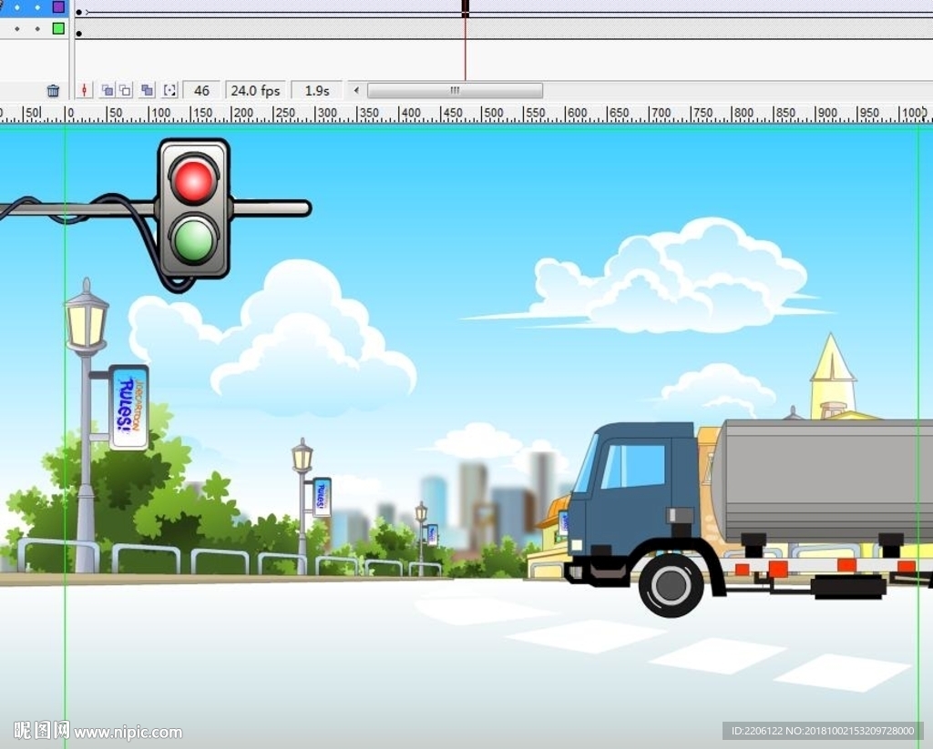 城市中的油罐车动画6秒