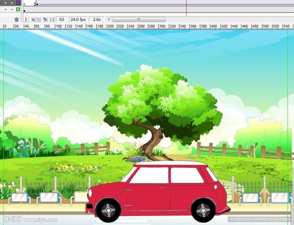 公路边行驶过的动画6秒