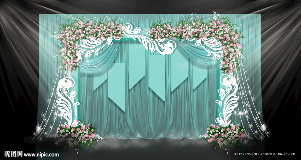 蒂芙尼蓝婚礼照片展示区