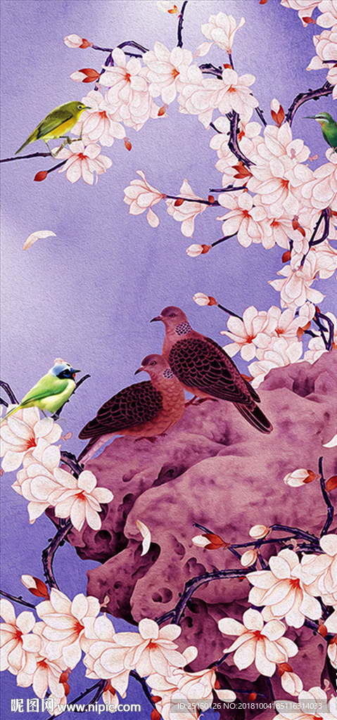 花枝花卉小鸟装饰画
