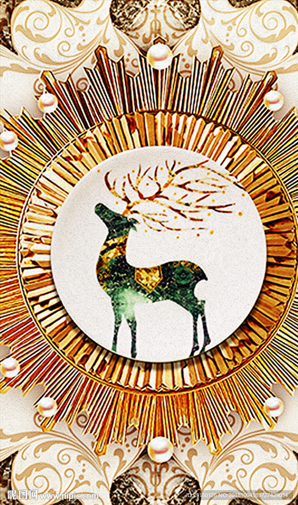 精美欧式小鹿装饰画