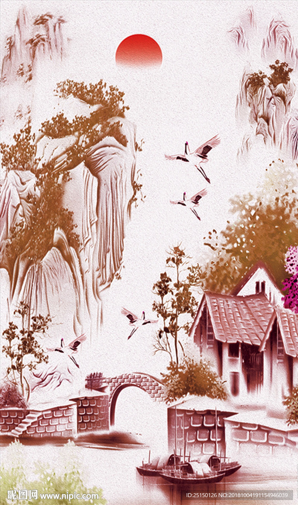 山水小桥人家装饰画