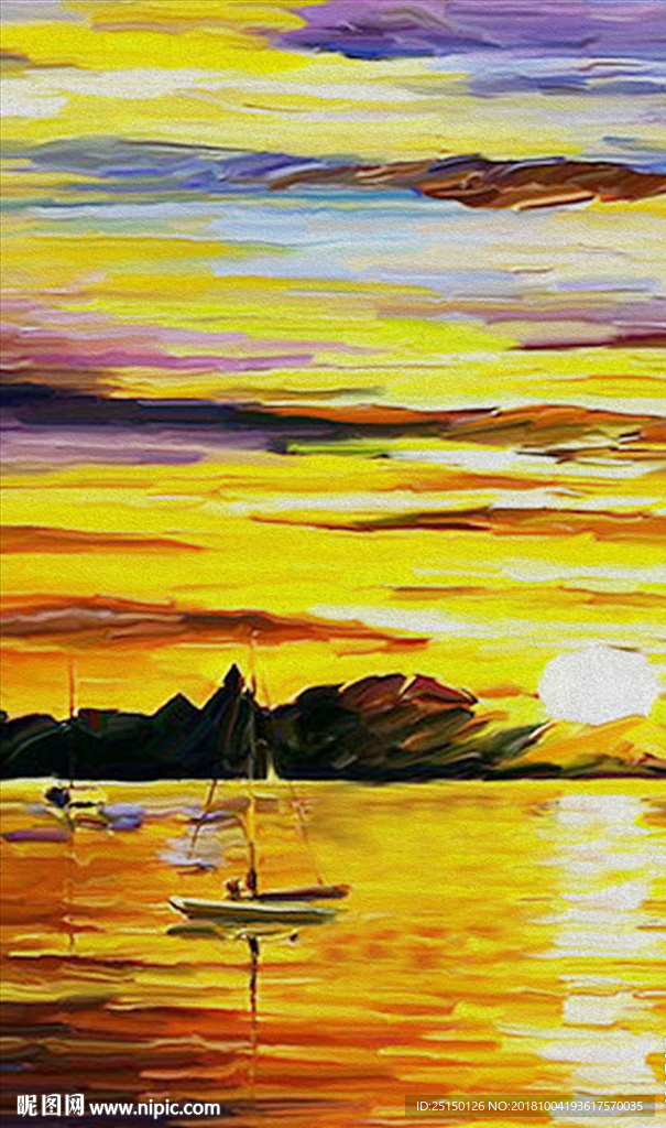 现代夕阳风景装饰画