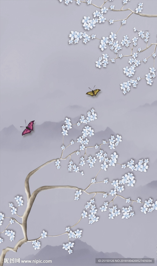 新中式水墨山水工笔花鸟装饰画