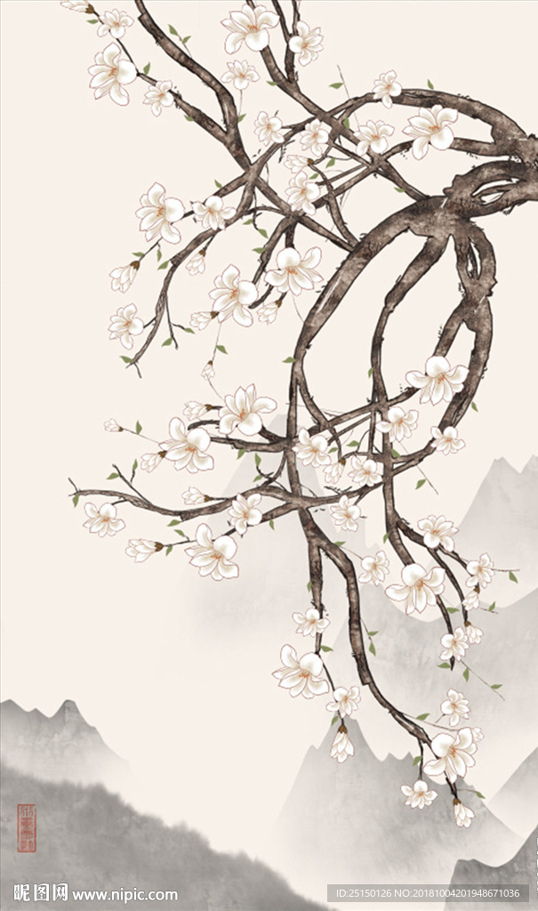 梅花花鸟装饰画