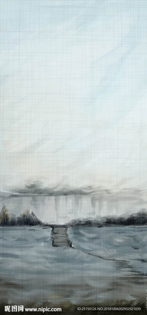 简约手绘油画装饰画