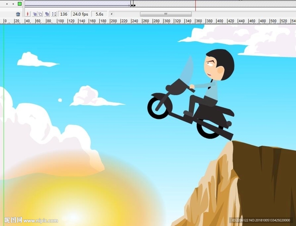 摩托车飞下悬崖7秒动画