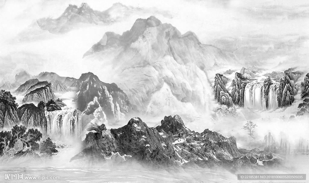 大理石纹风景背景墙