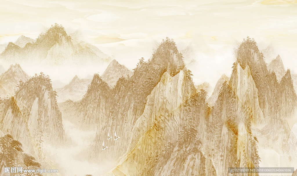 大理石纹风景背景墙