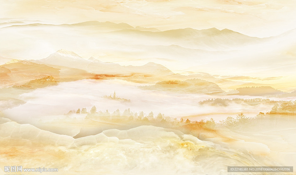 大理石纹风景背景墙