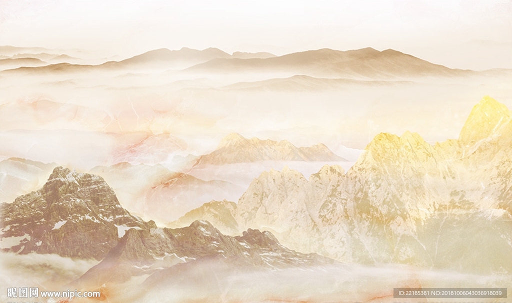 大理石纹风景背景墙