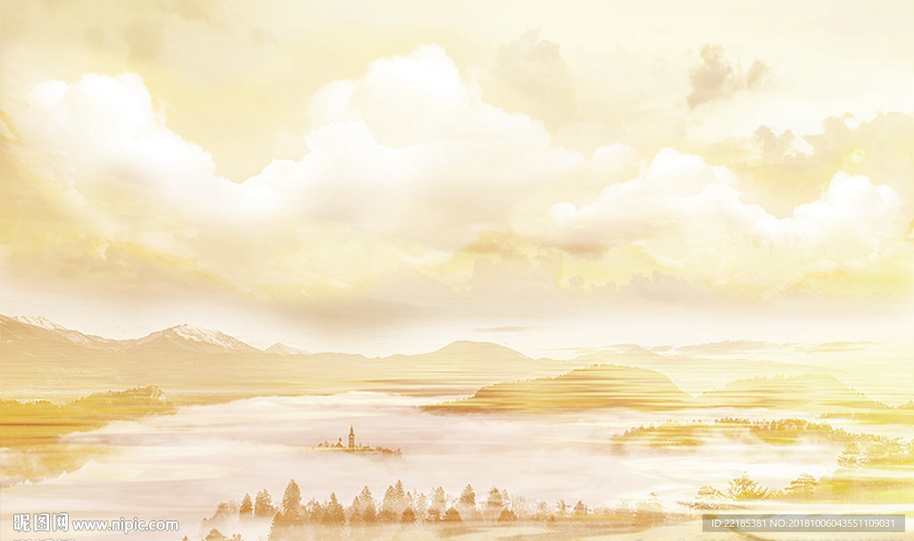 大理石纹风景背景墙