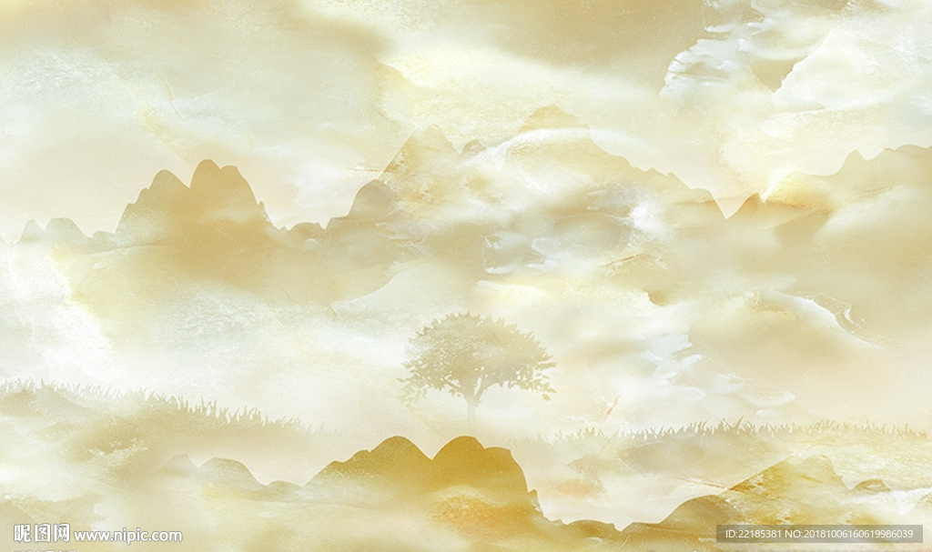 大理石纹风景背景墙