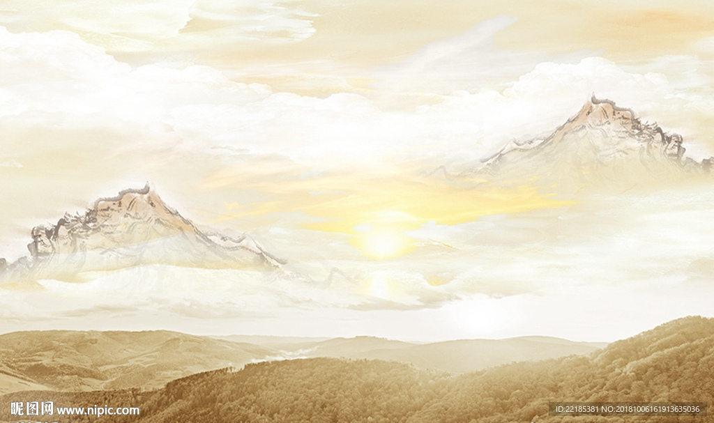 大理石纹风景背景墙