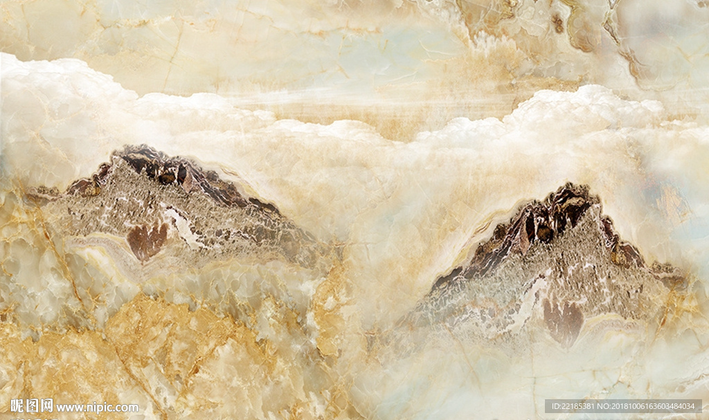 大理石纹风景背景墙