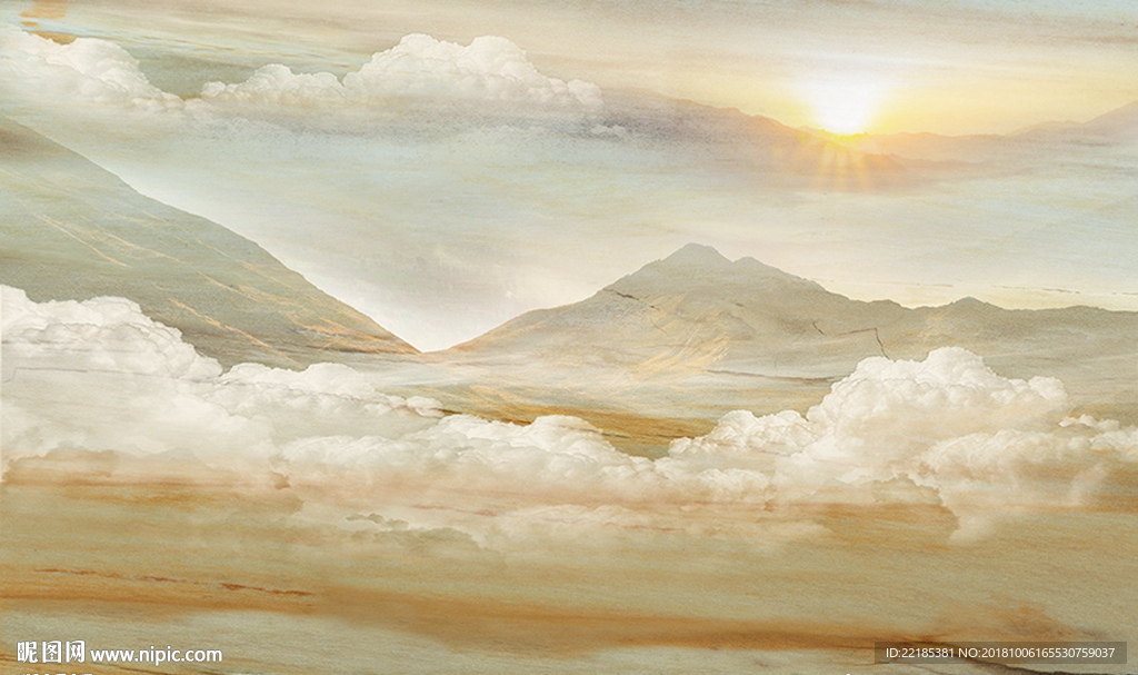 大理石纹风景背景墙