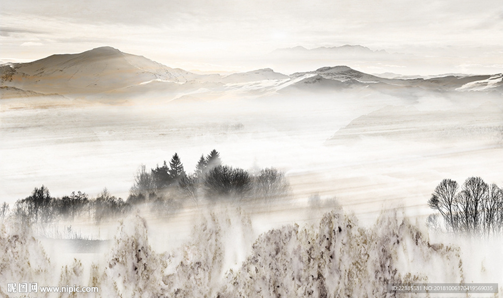 大理石纹风景背景墙