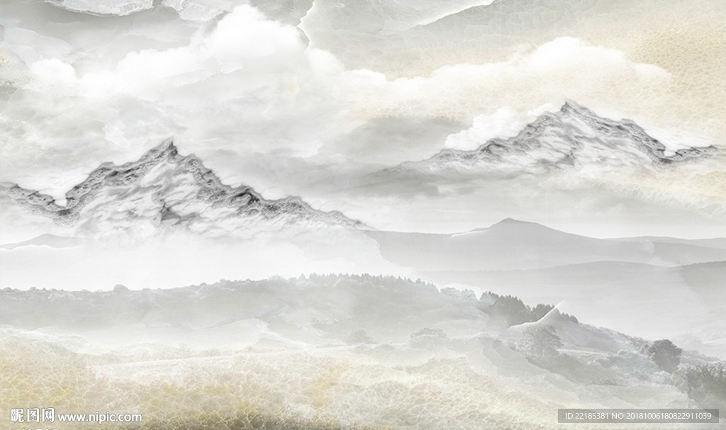 大理石纹风景背景墙