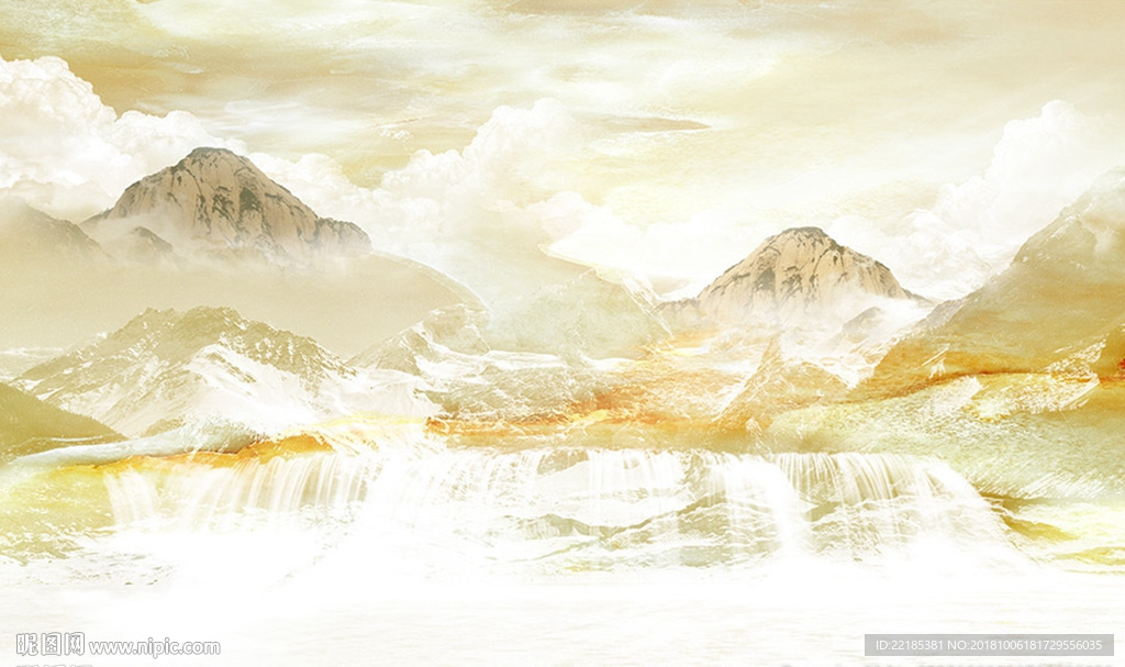 大理石纹风景背景墙