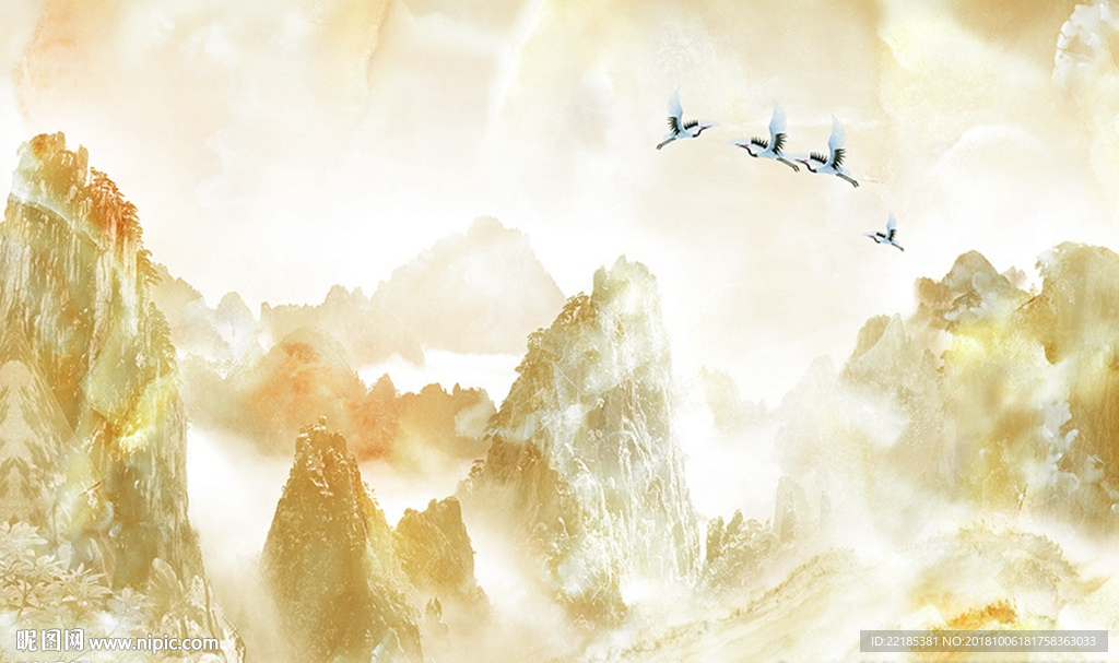 大理石纹风景背景墙