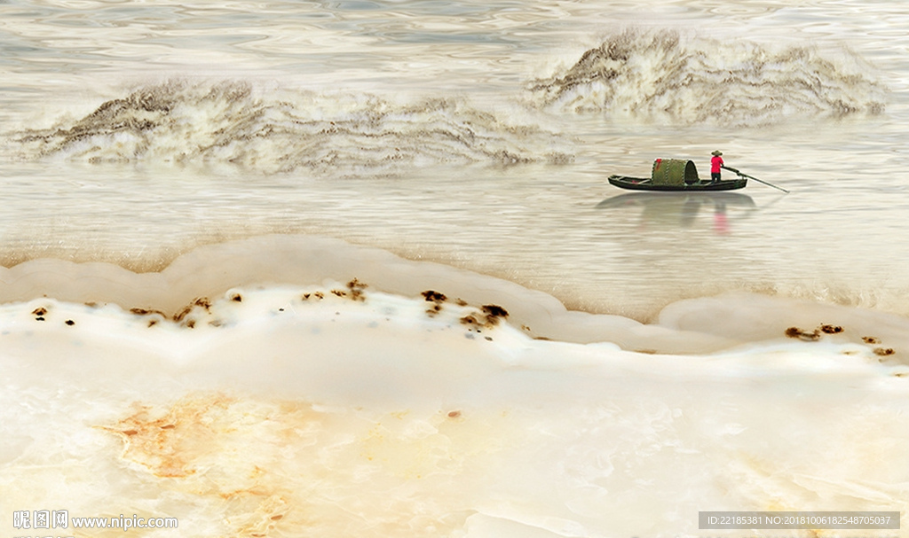 大理石纹风景背景墙