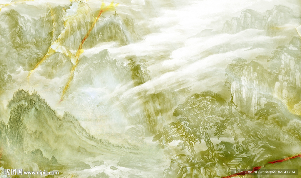 大理石纹风景背景墙