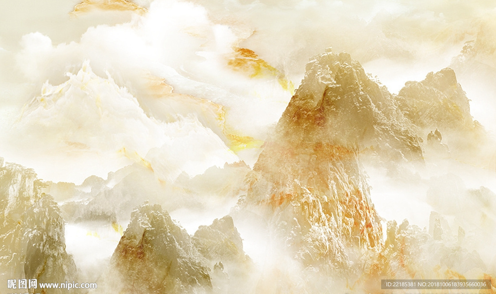 大理石纹风景背景墙