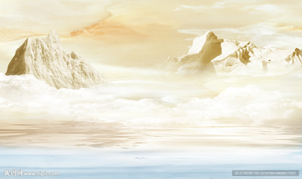 大理石纹风景背景墙