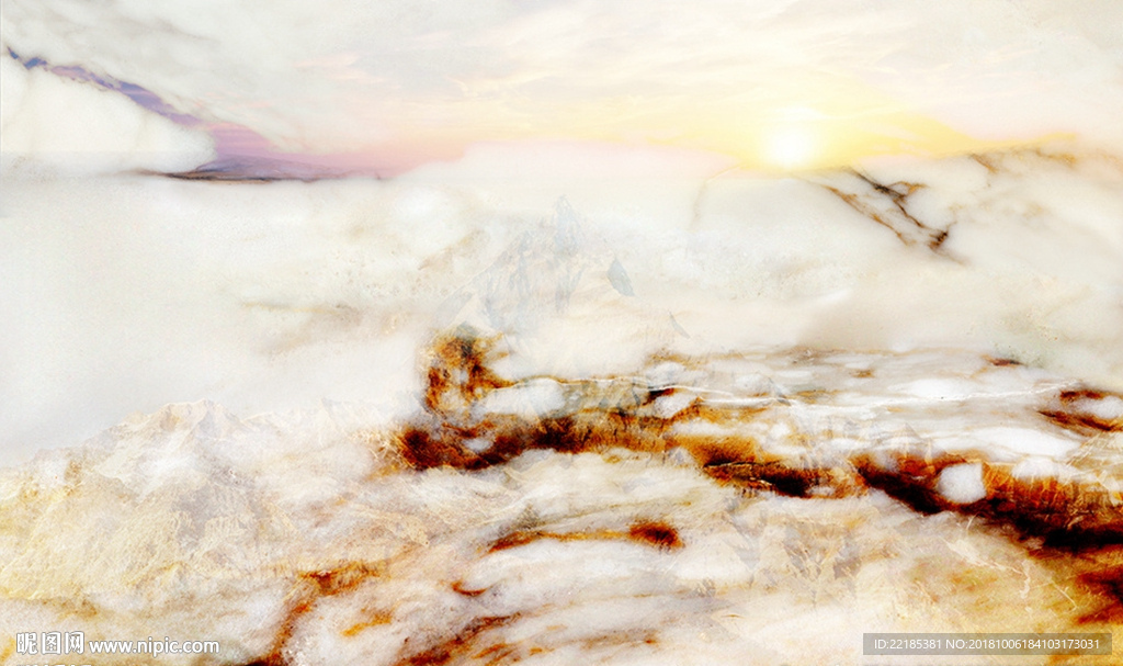 大理石纹风景背景墙