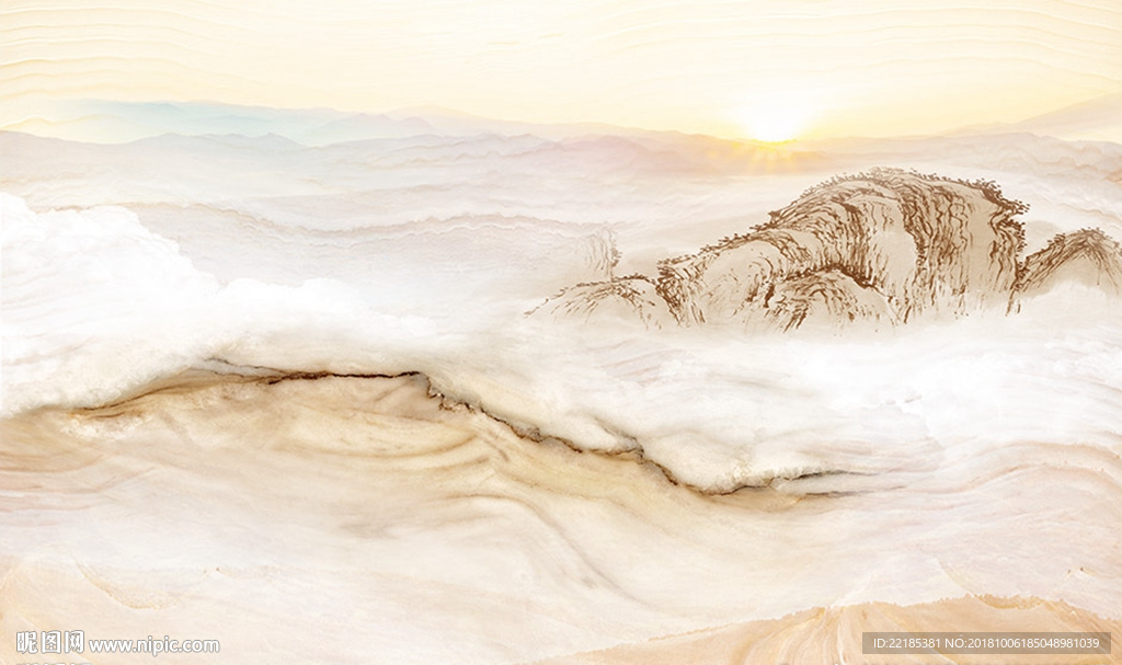 大理石纹风景背景墙