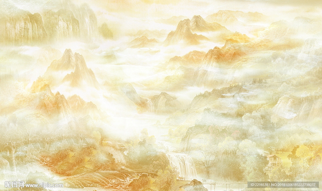 大理石纹风景背景墙