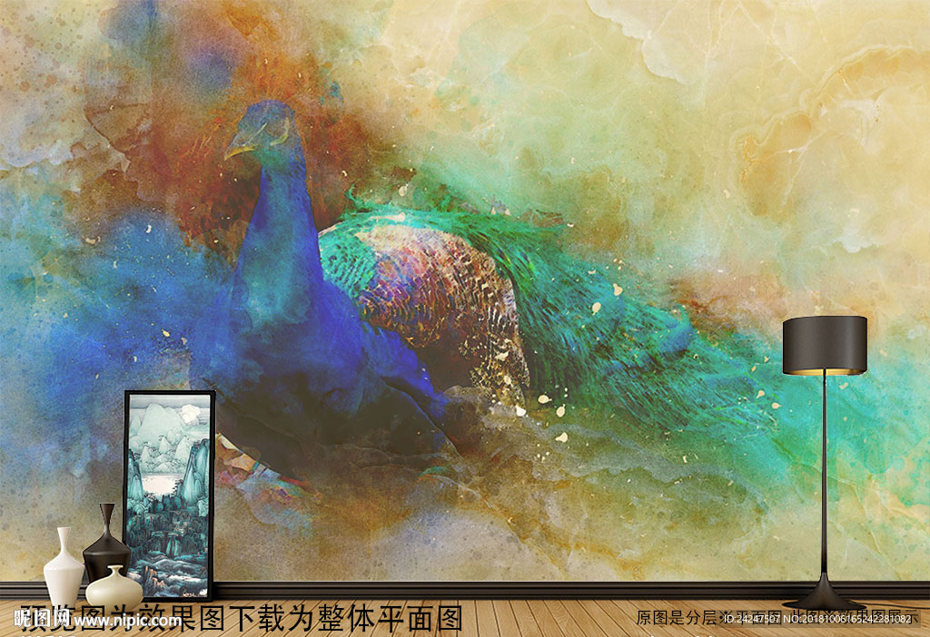 孔雀开屏图