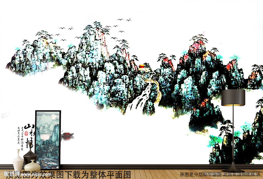 国画山水大理石