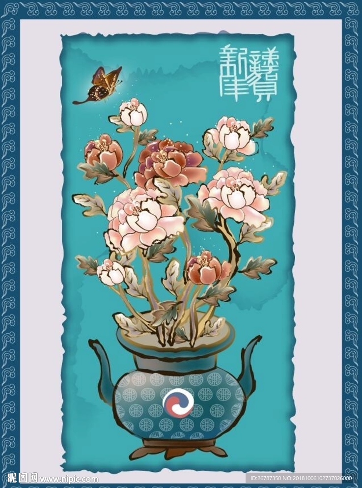 矢量古典花鸟绘画