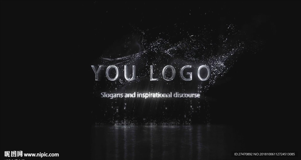 粒子光效银色震撼LOGO展示