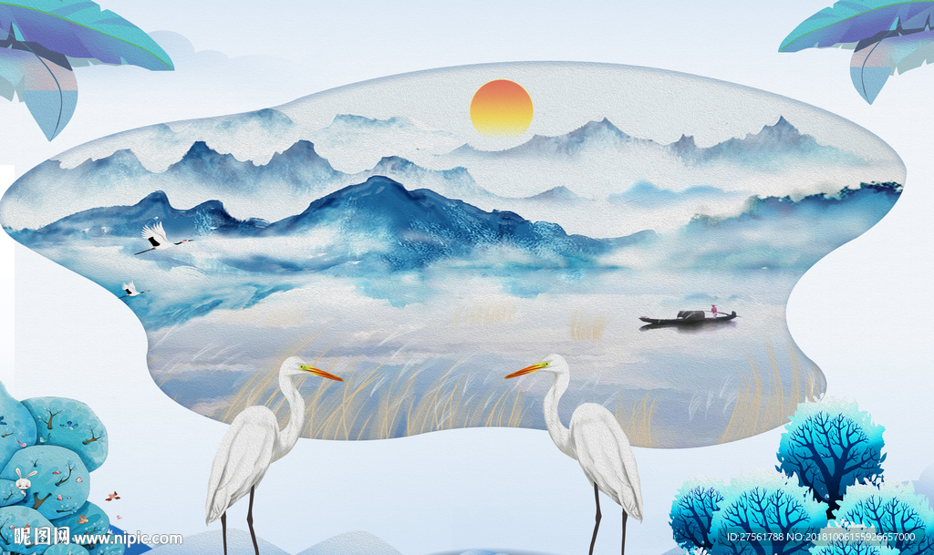 新中式背景墙