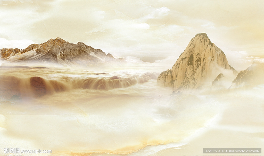 大理石纹山水背景墙