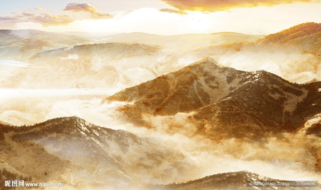 大理石纹山水背景墙