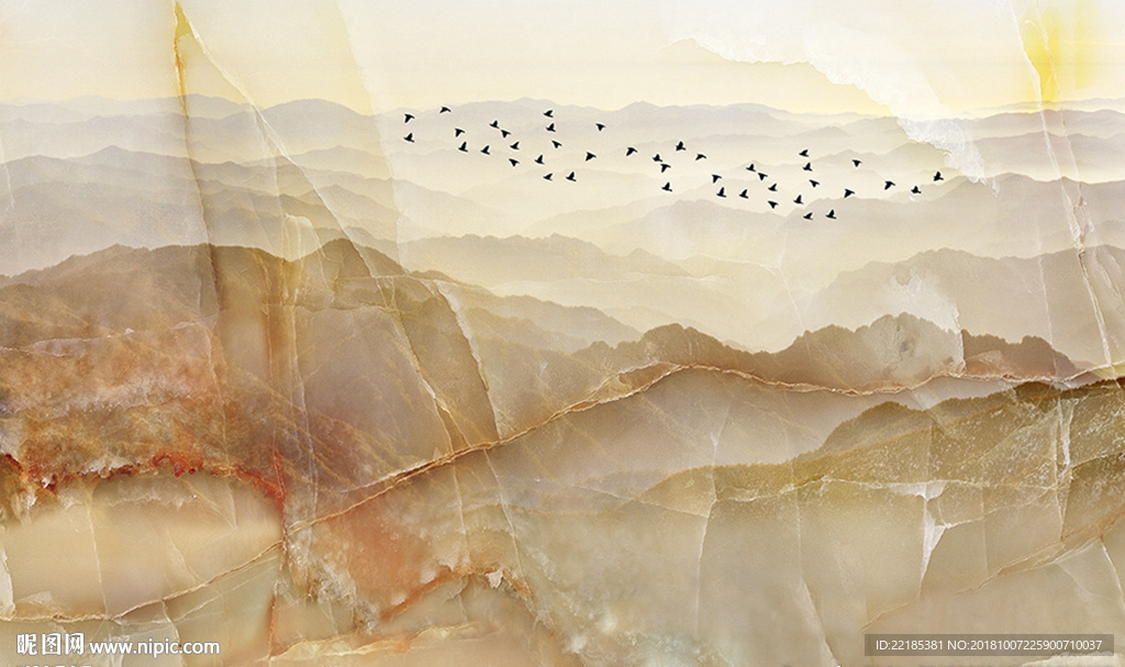 大理石纹山水背景墙