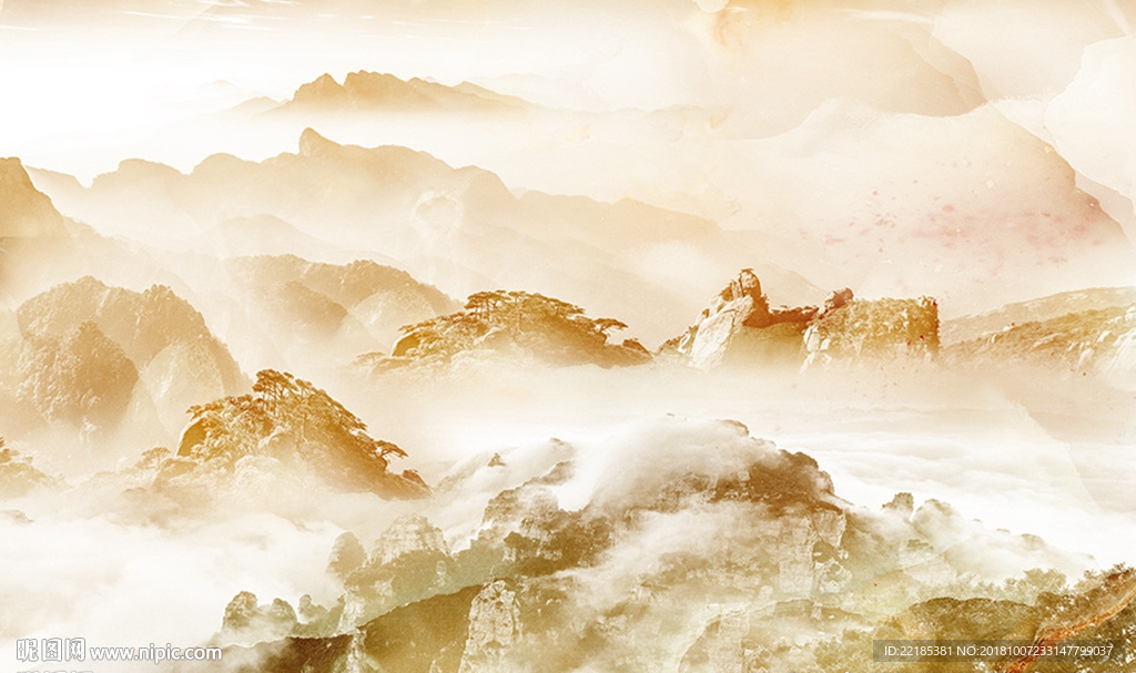 大理石纹风景背景墙