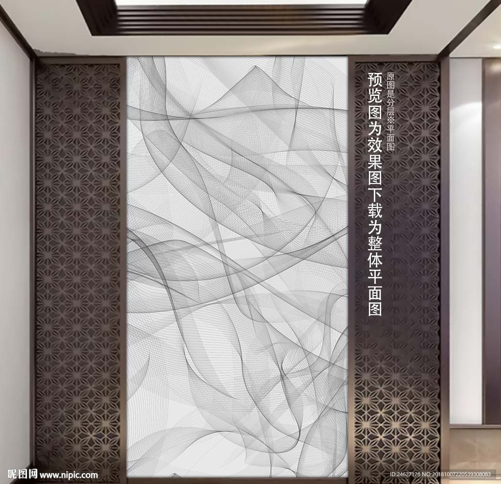 玄关线条装饰画