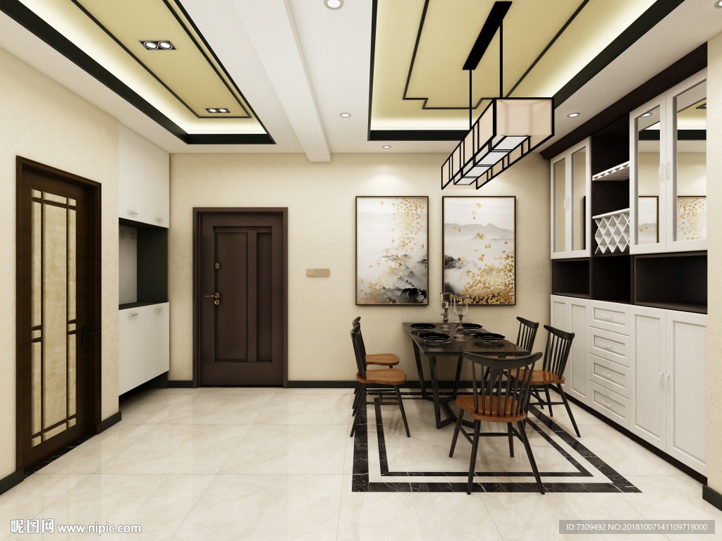 新中式家居餐厅装修效果